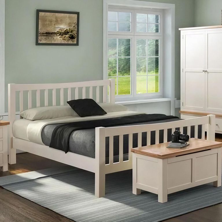 Lundy Bed - Ivory Painted - Sizes Available