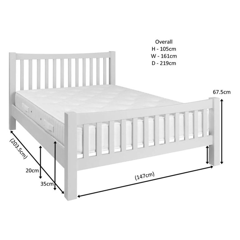 Lundy Bed - Ivory Painted - Sizes Available