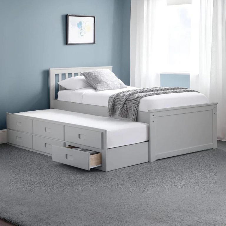 Maisie Bed with Underbed Drawer - Light Grey