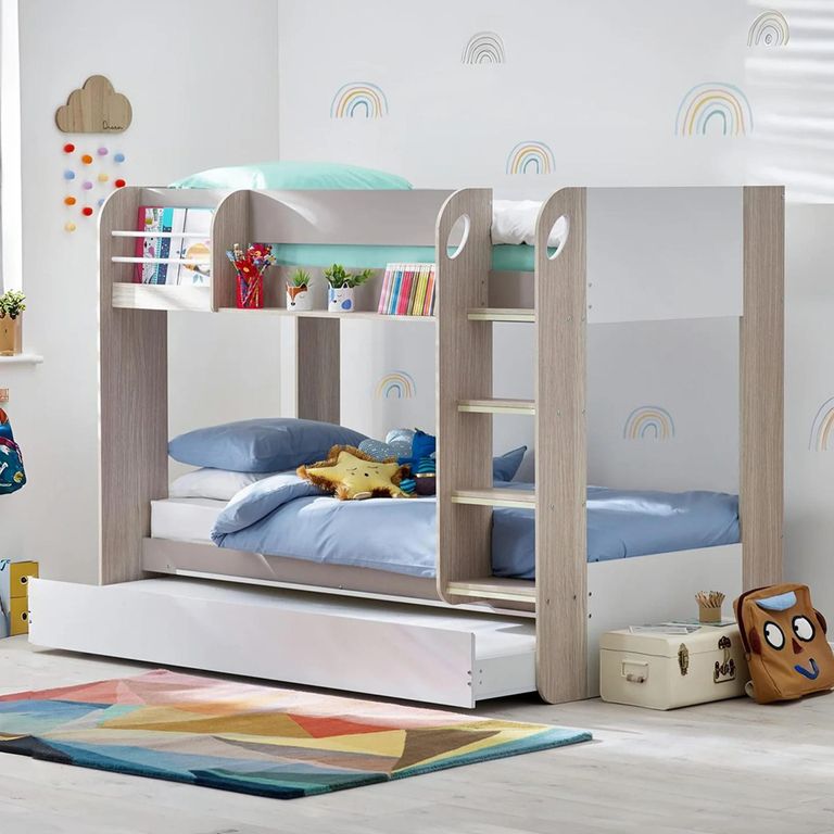 Mars Bunk Bed - Taupe with White Fabric
