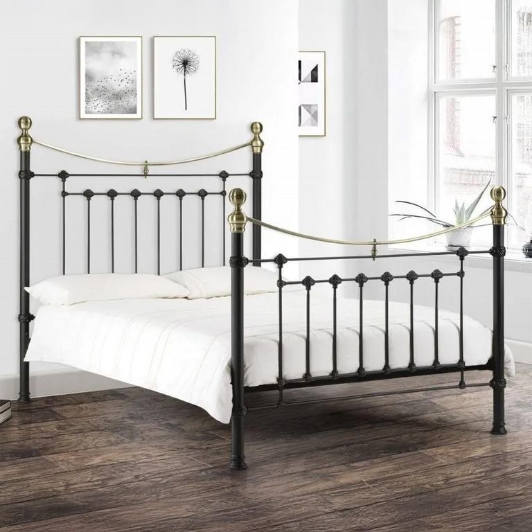 Victoria Metal Frame Bed - Black - Sizes Available