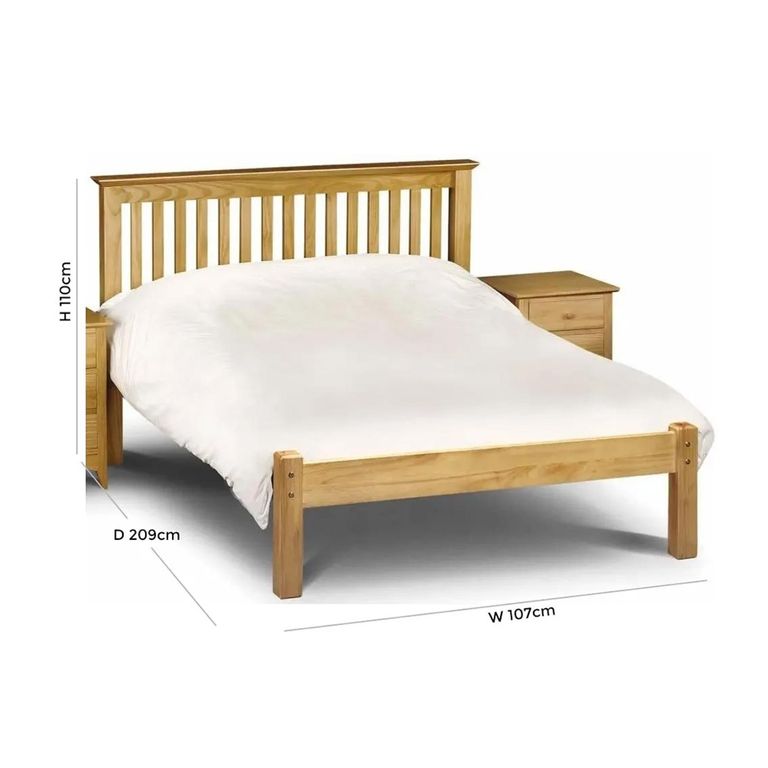 Barcelona Slatted Bed - Pine - Sizes Available