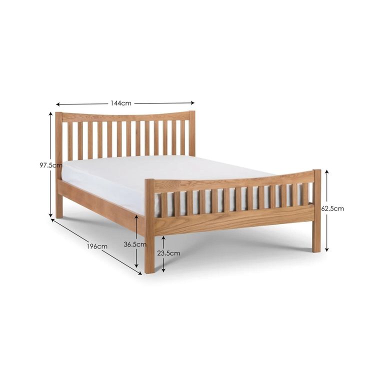 Bergamo Slatted Bed - Oak - Sizes Available