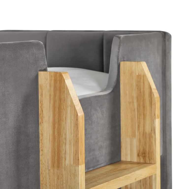 Daytona Fabric Upholstered Bunk Bed - Grey