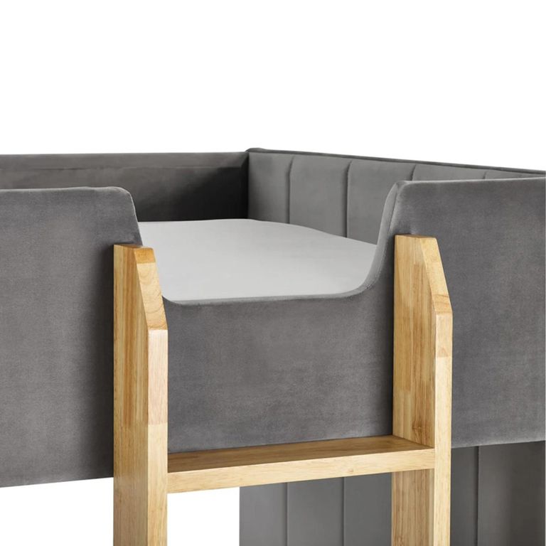 Daytona Fabric Upholstered Bunk Bed - Grey