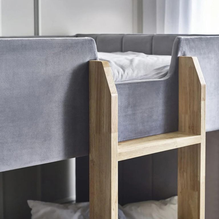 Daytona Fabric Upholstered Bunk Bed - Grey