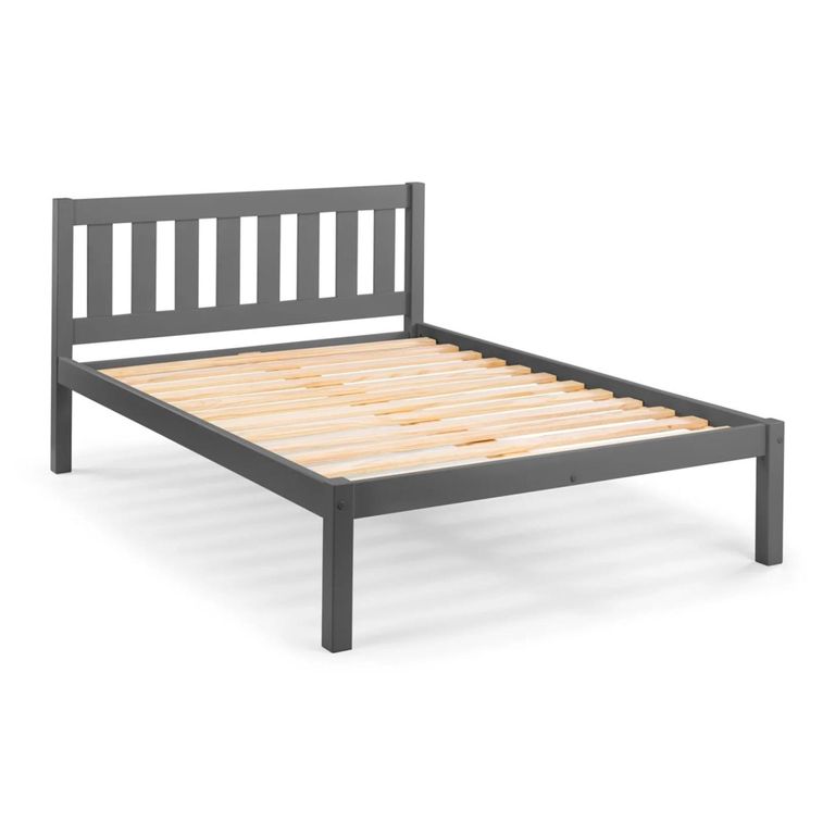 Luna Slatted Bed - 4ft 6in Double - Dark Grey