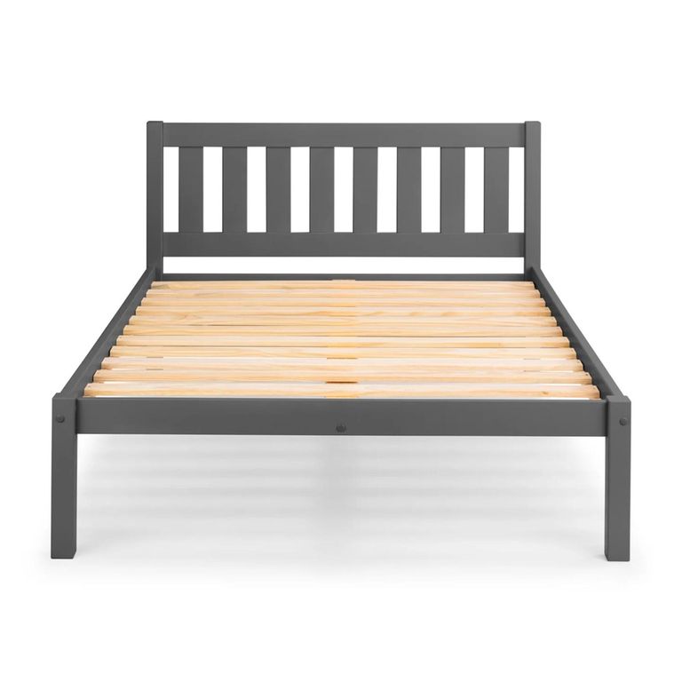 Luna Slatted Bed - 4ft 6in Double - Dark Grey