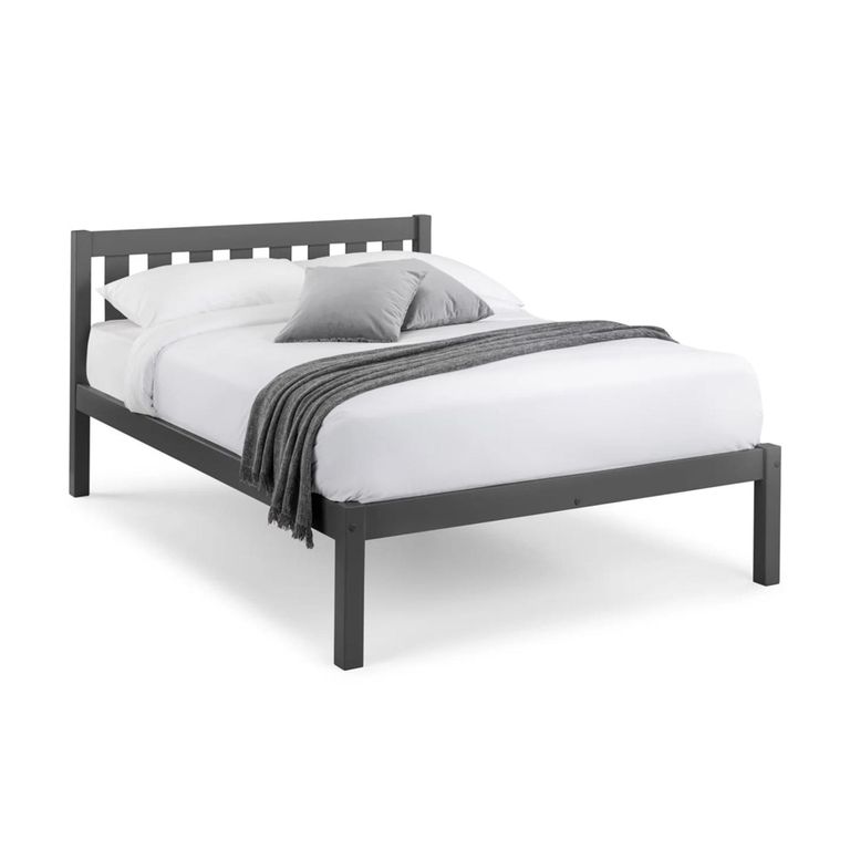 Luna Slatted Bed - 4ft 6in Double - Dark Grey