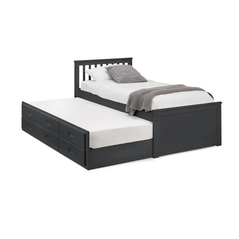 Maisie Bed with Underbed Drawer - Dark Grey