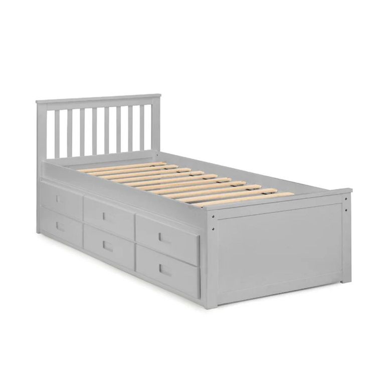 Maisie Bed with Underbed Drawer - Light Grey