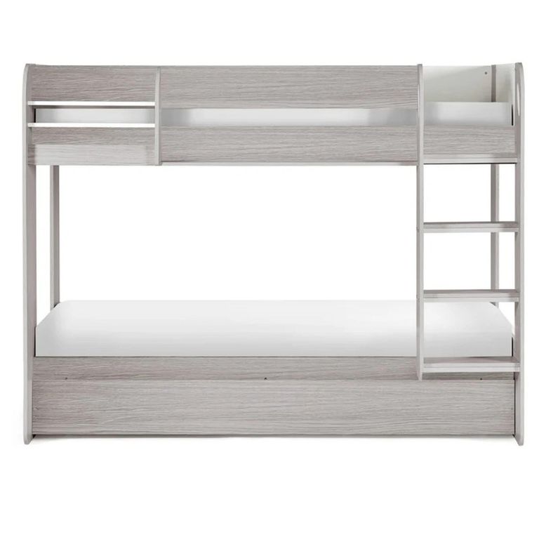 Mars Bunk Bed - Grey Oak with White Fabric