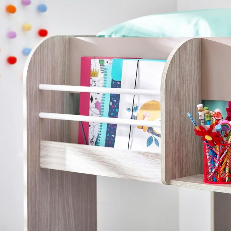 Mars Bunk Bed - Taupe with White Fabric