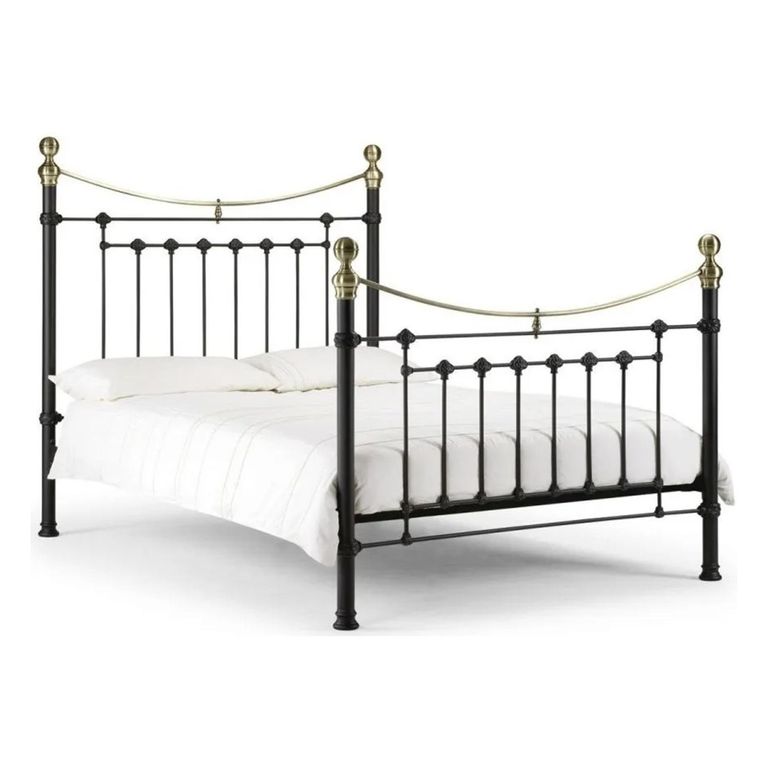 Victoria Metal Frame Bed - Black - Sizes Available
