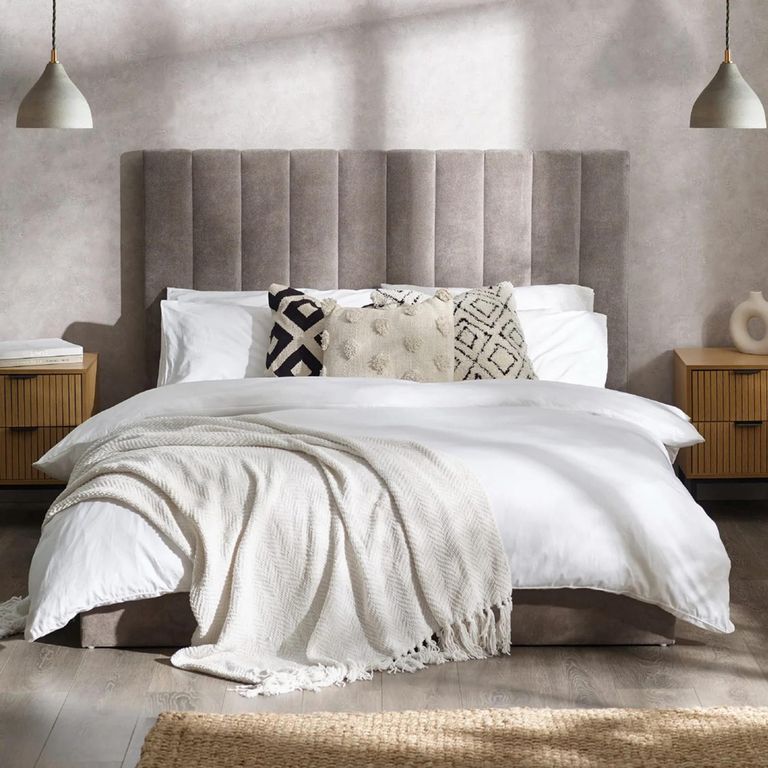 Eloise Bed - Grey Fabric - Sizes Available