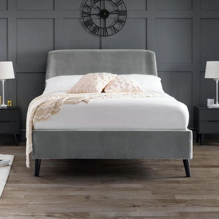 Frida Bed - Grey Fabric - Sizes Available