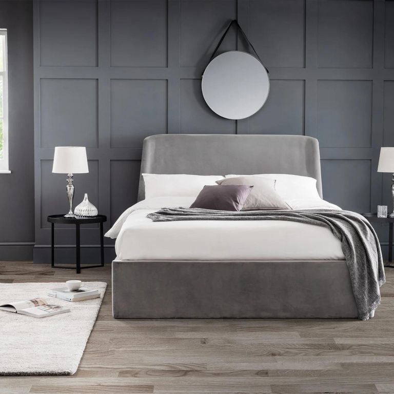 Frida Ottoman Storage Bed - Grey Fabric - Sizes Available