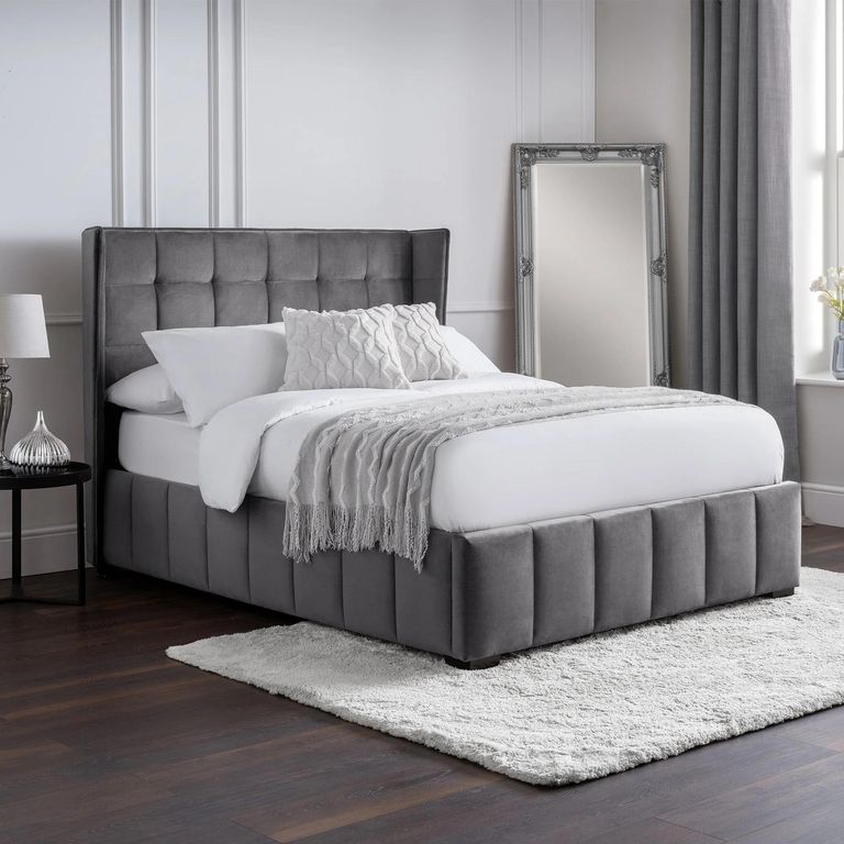 Gatsby Bed - Light Grey Fabric - Sizes Available