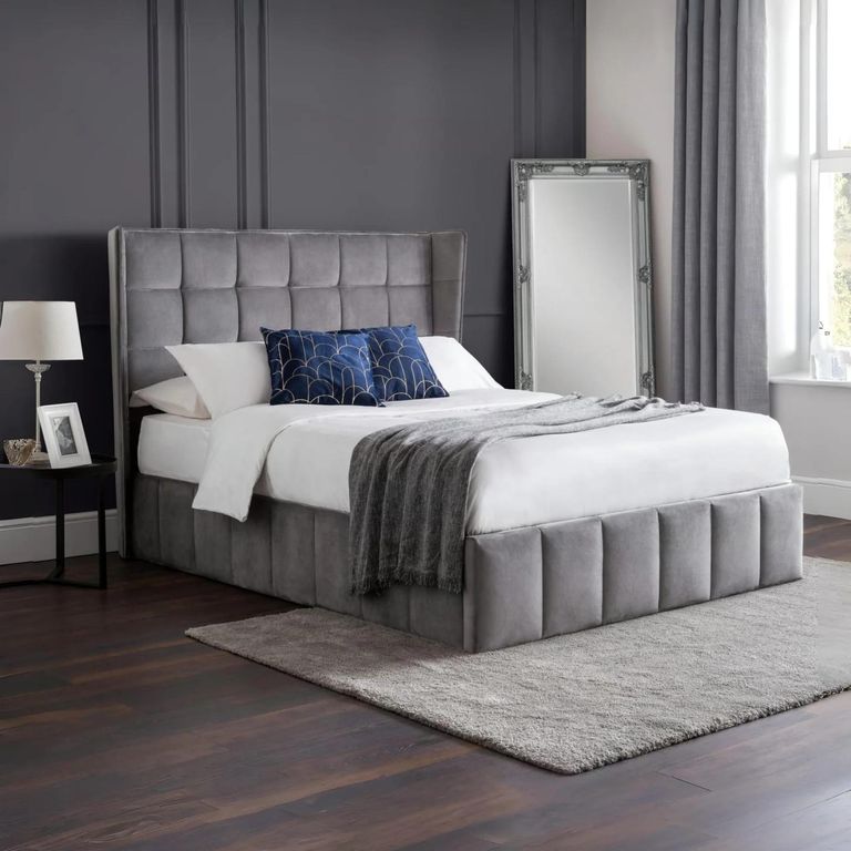 Gatsby Ottoman Storage Bed - Light Grey Fabric - Sizes Available