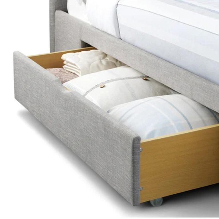 Capri Storage Bed - Light Grey Fabric - Sizes Available