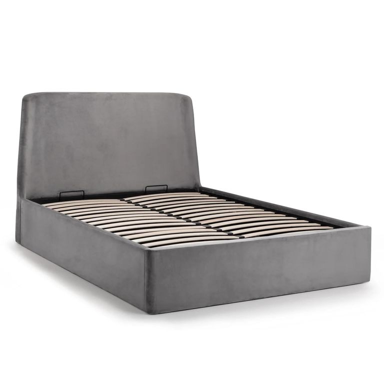 Frida Ottoman Storage Bed - Grey Fabric - Sizes Available