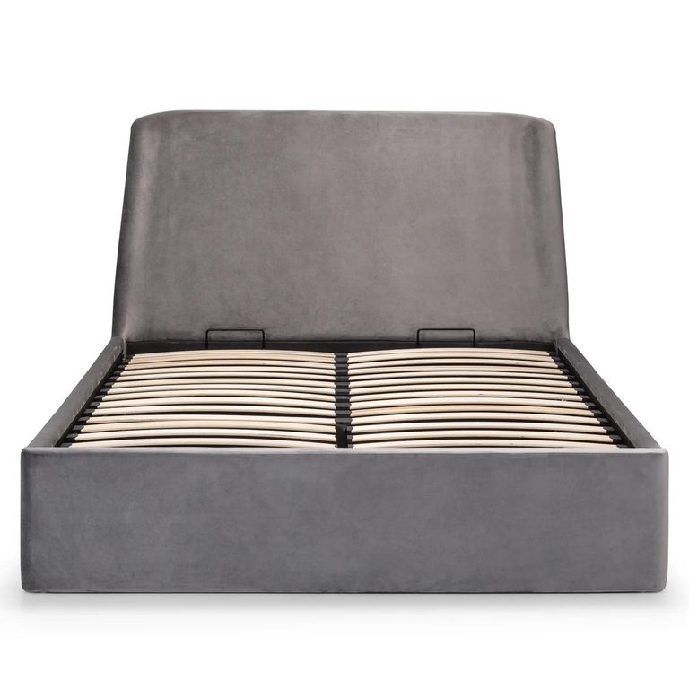 Frida Ottoman Storage Bed - Grey Fabric - Sizes Available