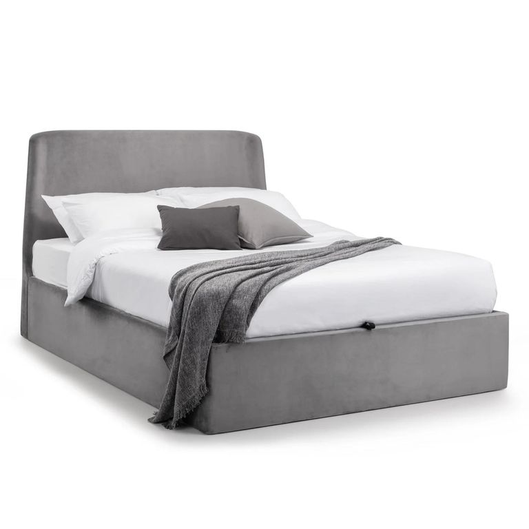 Frida Ottoman Storage Bed - Grey Fabric - Sizes Available