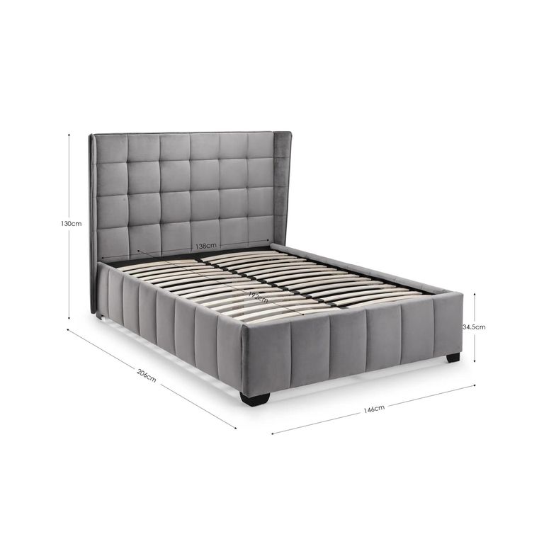 Gatsby Bed - Light Grey Fabric - Sizes Available