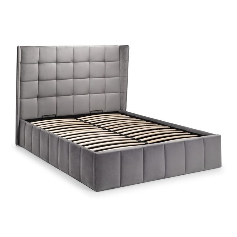 Gatsby Ottoman Storage Bed - Light Grey Fabric - Sizes Available