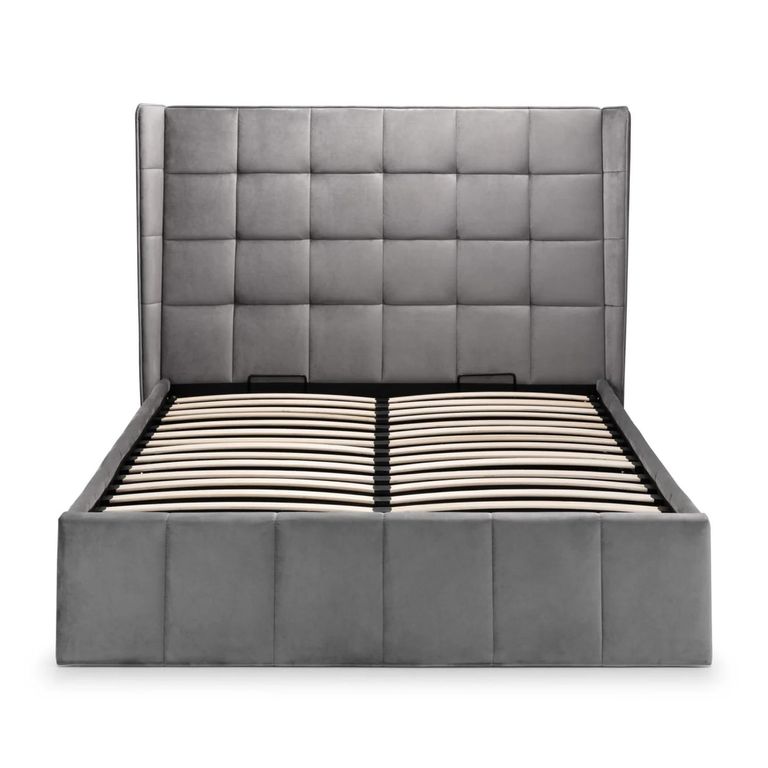 Gatsby Ottoman Storage Bed - Light Grey Fabric - Sizes Available