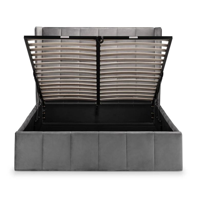 Gatsby Ottoman Storage Bed - Light Grey Fabric - Sizes Available