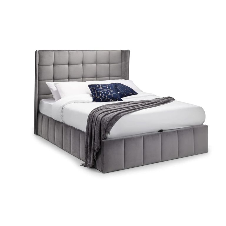 Gatsby Ottoman Storage Bed - Light Grey Fabric - Sizes Available