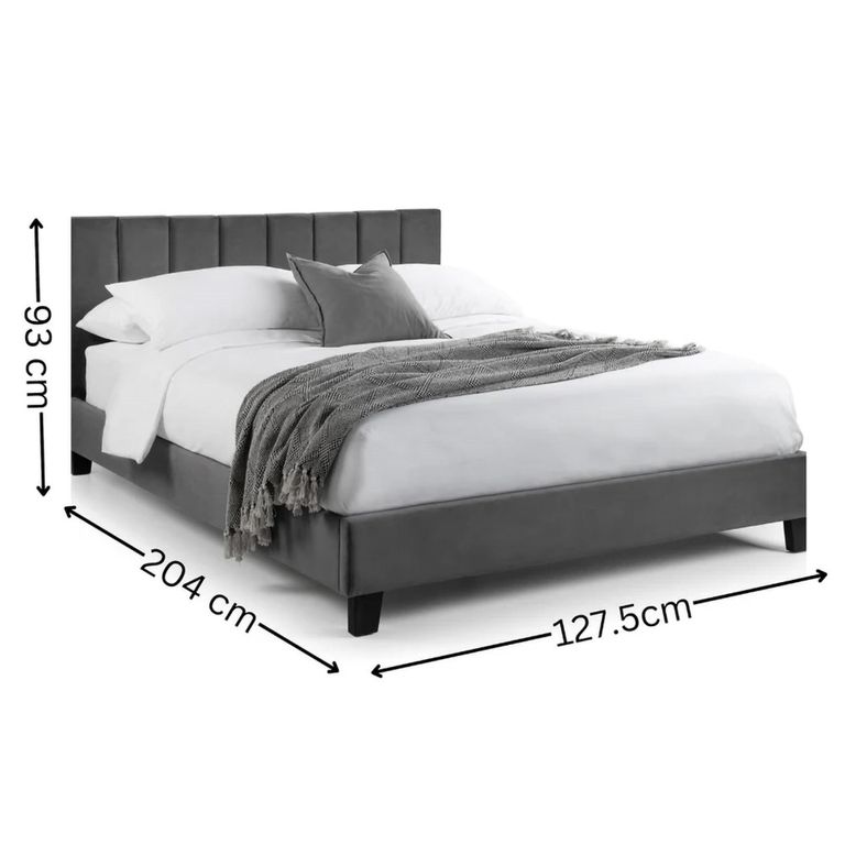 Rosa Bed - Grey Fabric - Sizes Available