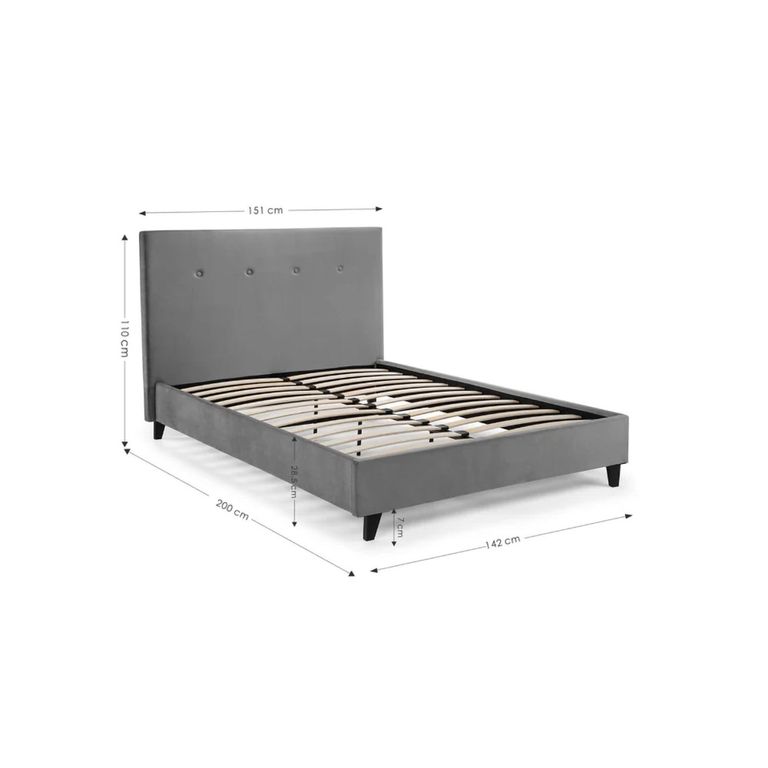 Shoreditch Bed - Grey Fabric - Sizes Available