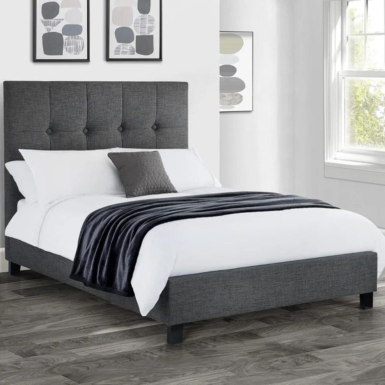 Sorrento Bed - Grey Fabric - Sizes Available