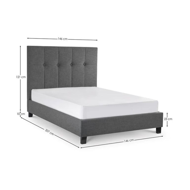 Sorrento Bed - Grey Fabric - Sizes Available