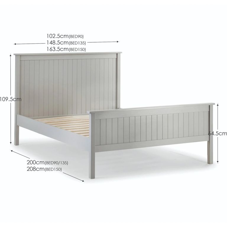 Maine Panel Bed - Grey - Sizes Available
