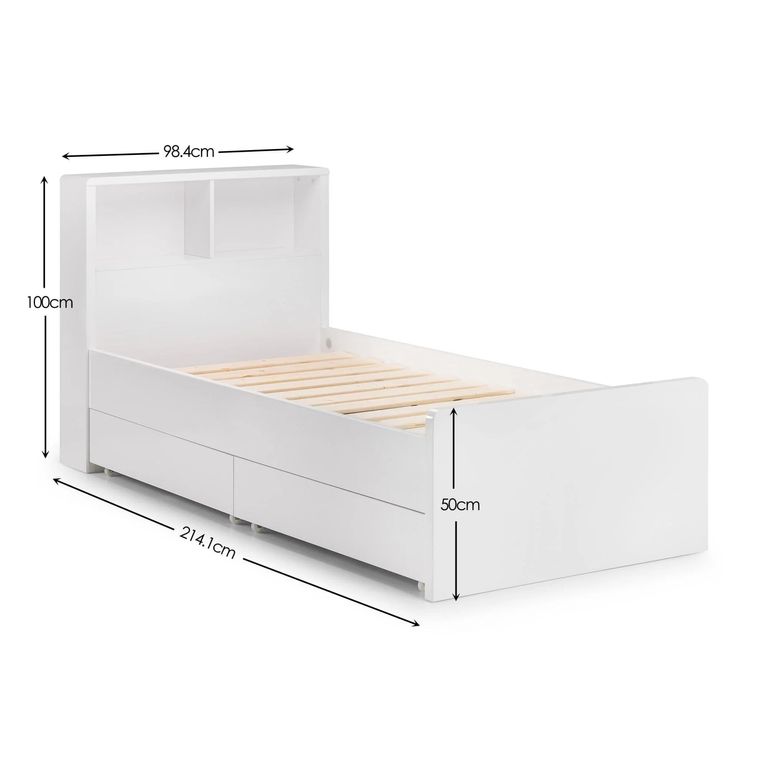 Manhattan Bookcase Bed - White Gloss