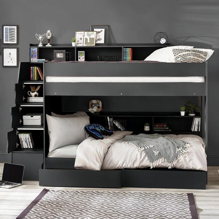 Camelot Staircase Bunk Bed - Dark Grey