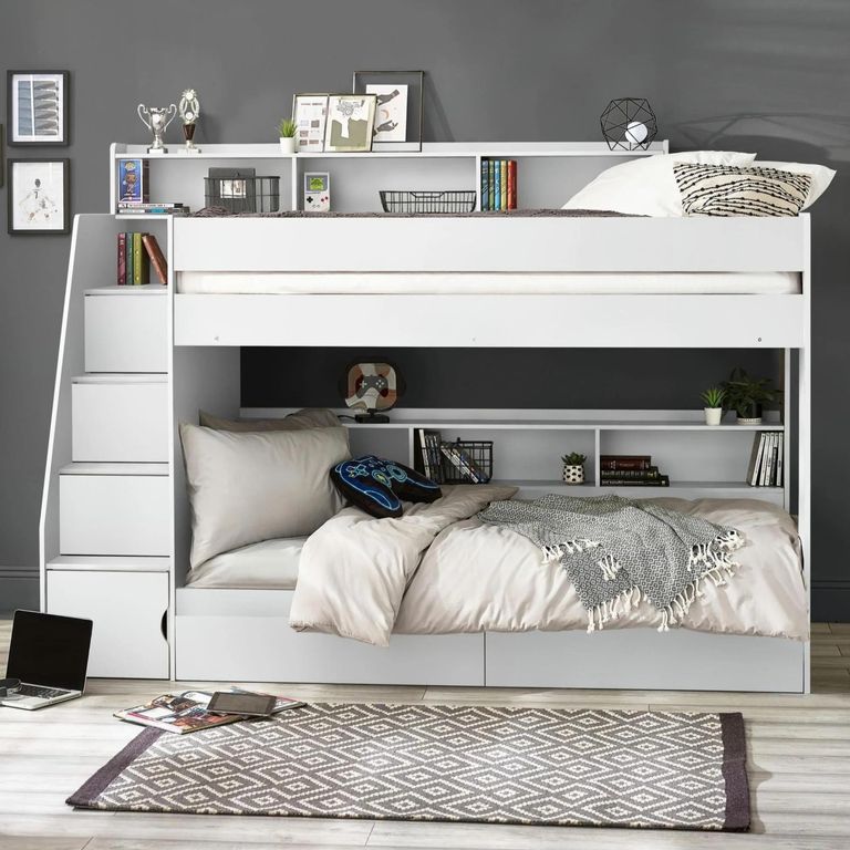 Camelot Staircase Bunk Bed - White