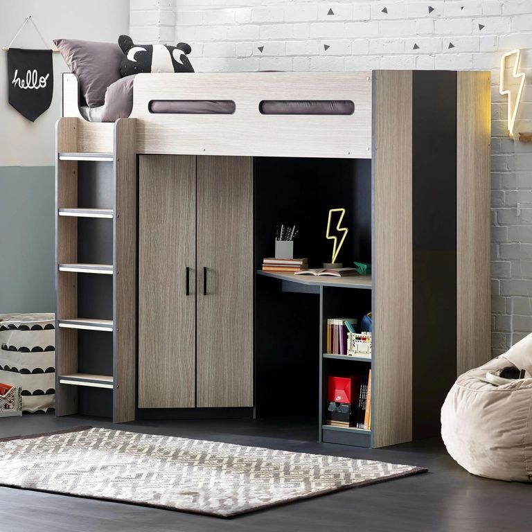 Hercules Highsleeper Bed - Wood Effect