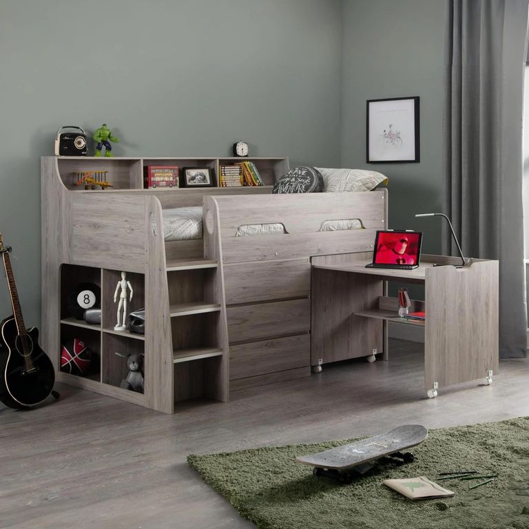 Jupiter Midsleeper Bed - Grey Oak Effect
