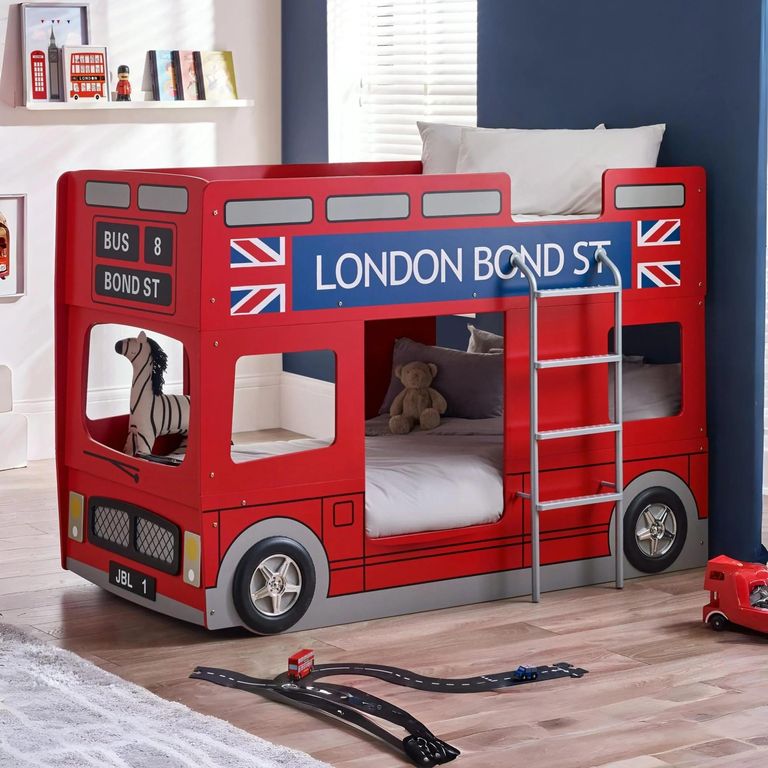 London Novelty Bunk Bed - Bus - Red Gloss