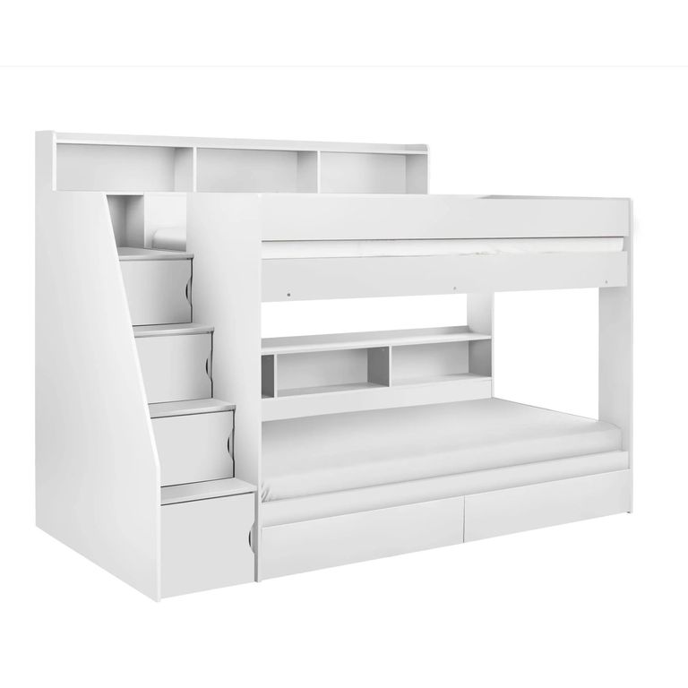 Camelot Staircase Bunk Bed - White