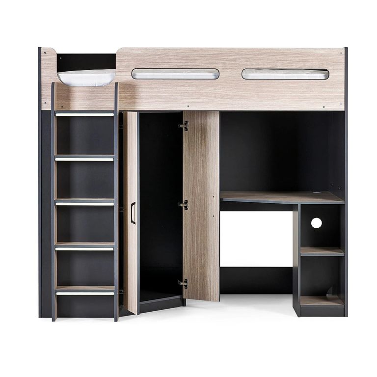 Hercules Highsleeper Bed - Wood Effect