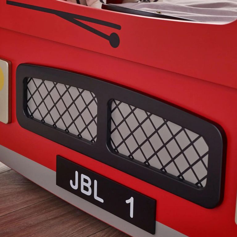 London Novelty Bunk Bed - Bus - Red Gloss