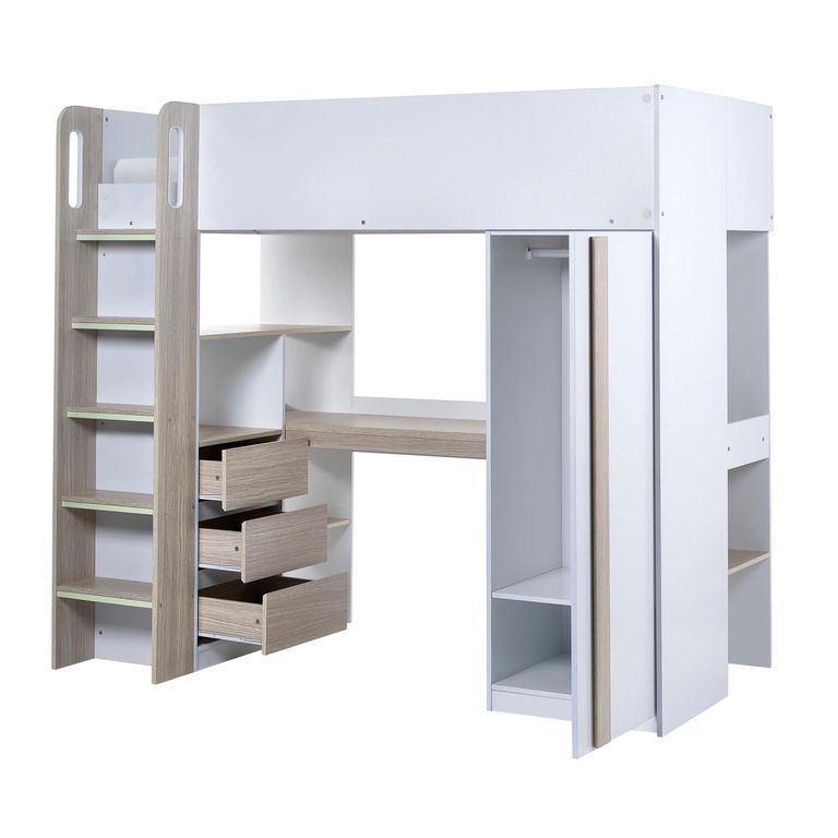 Ocean Highsleeper Bed - White