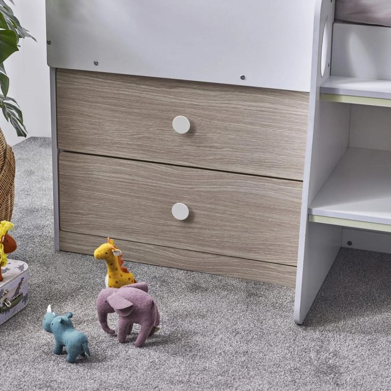 Orpheus Midsleeper Bed - White and Wood