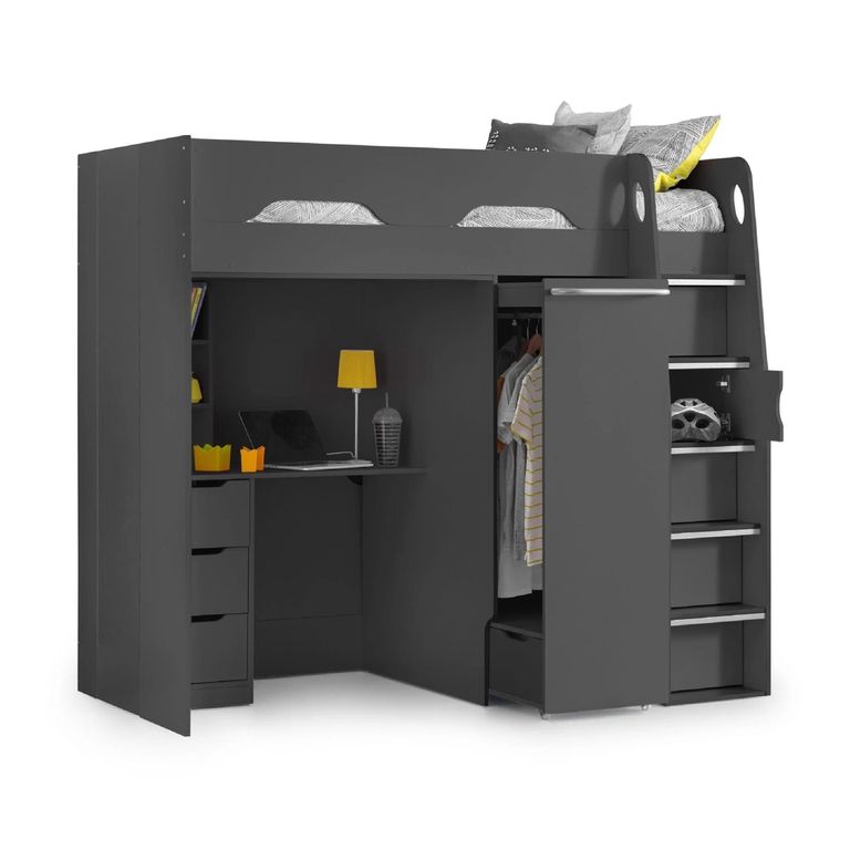 Pegasus Highsleeper Bed - Dark Grey