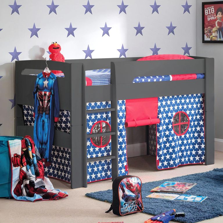 Pluto Midsleeper Bed - Dark Grey